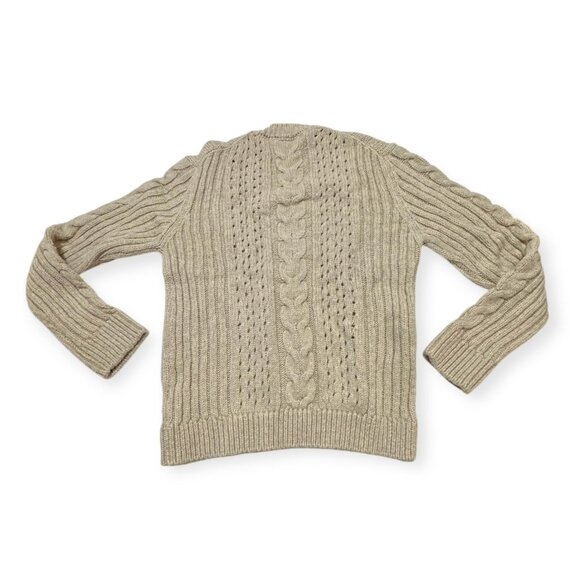 Nanushka Arwan Alpaca Cable Knit Sweater L Beige Cream Oversized - Picture 9 of 14